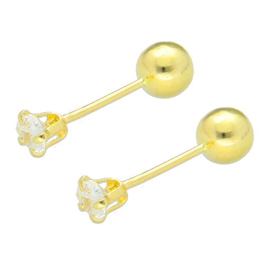 LPAUBR006 Aretes Broquel Oro 10K Bebé o Mujer Dormilona DV CORAZON 157 1831922670