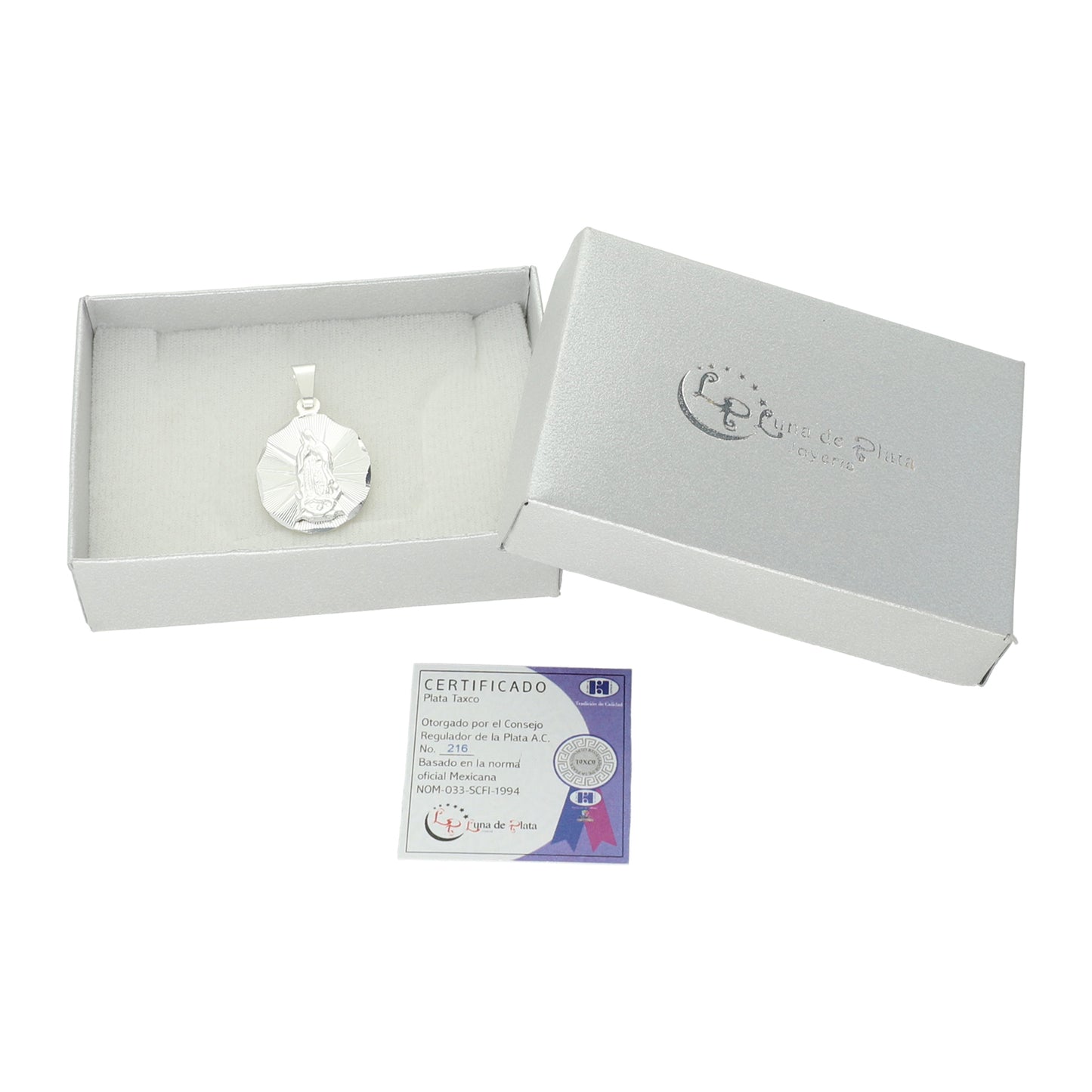 LPDJ049 Medalla Virgen Oval Bisel Diamantada En Plata .925 814869133