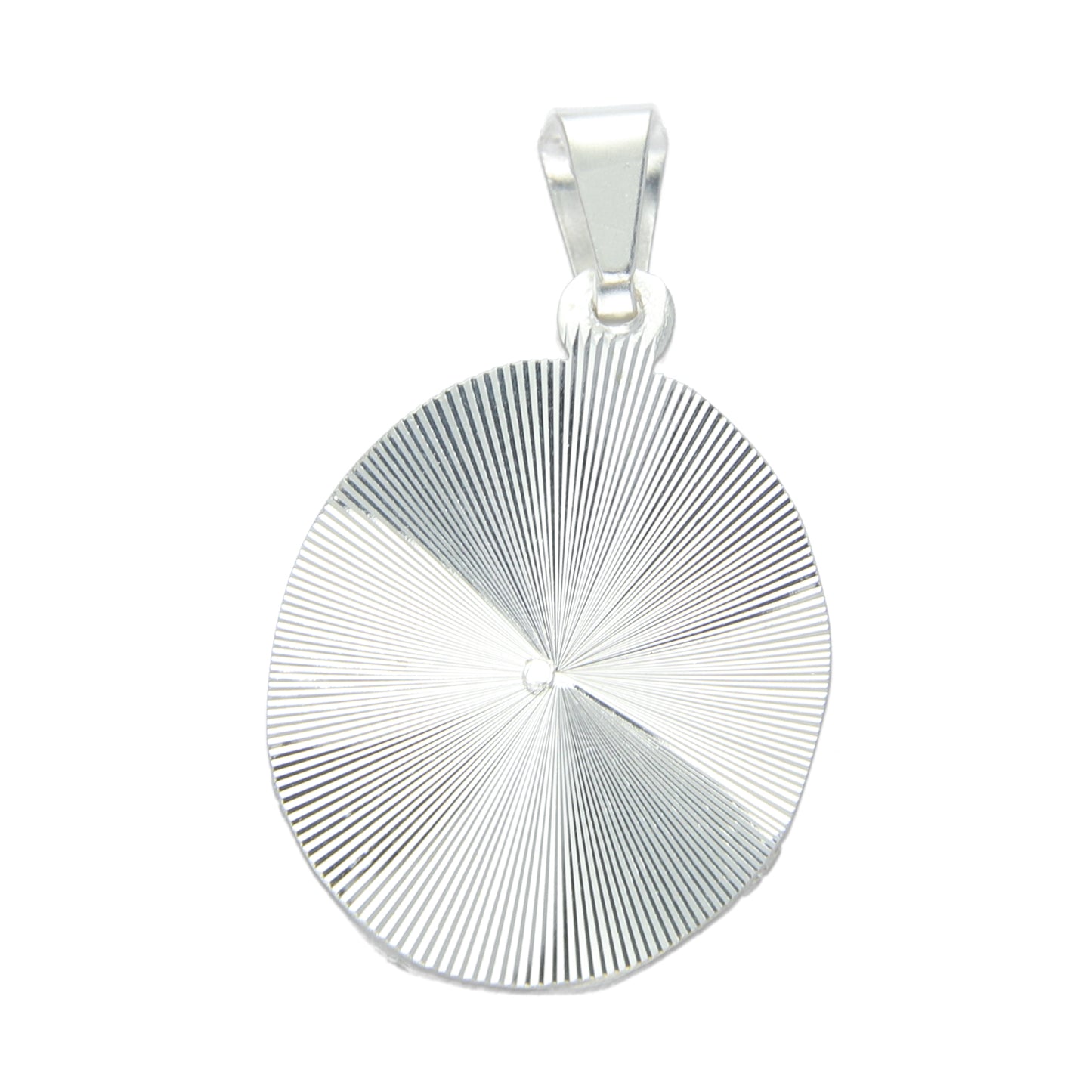 LPDJ049 Medalla Virgen Oval Bisel Diamantada En Plata .925 814869133