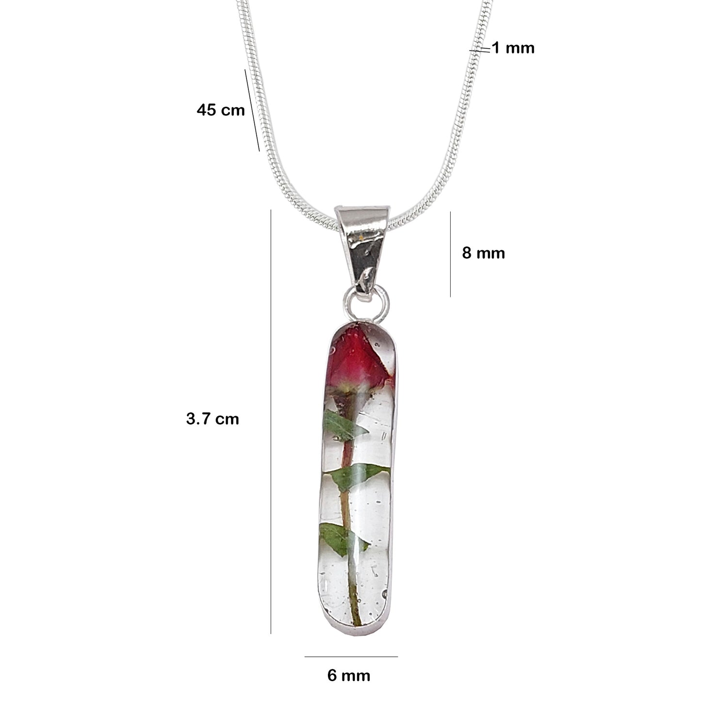 LPDP091 Dije Rosa Capullo Ch + Cadena 45 cm en Plata Ley .925 1631234860