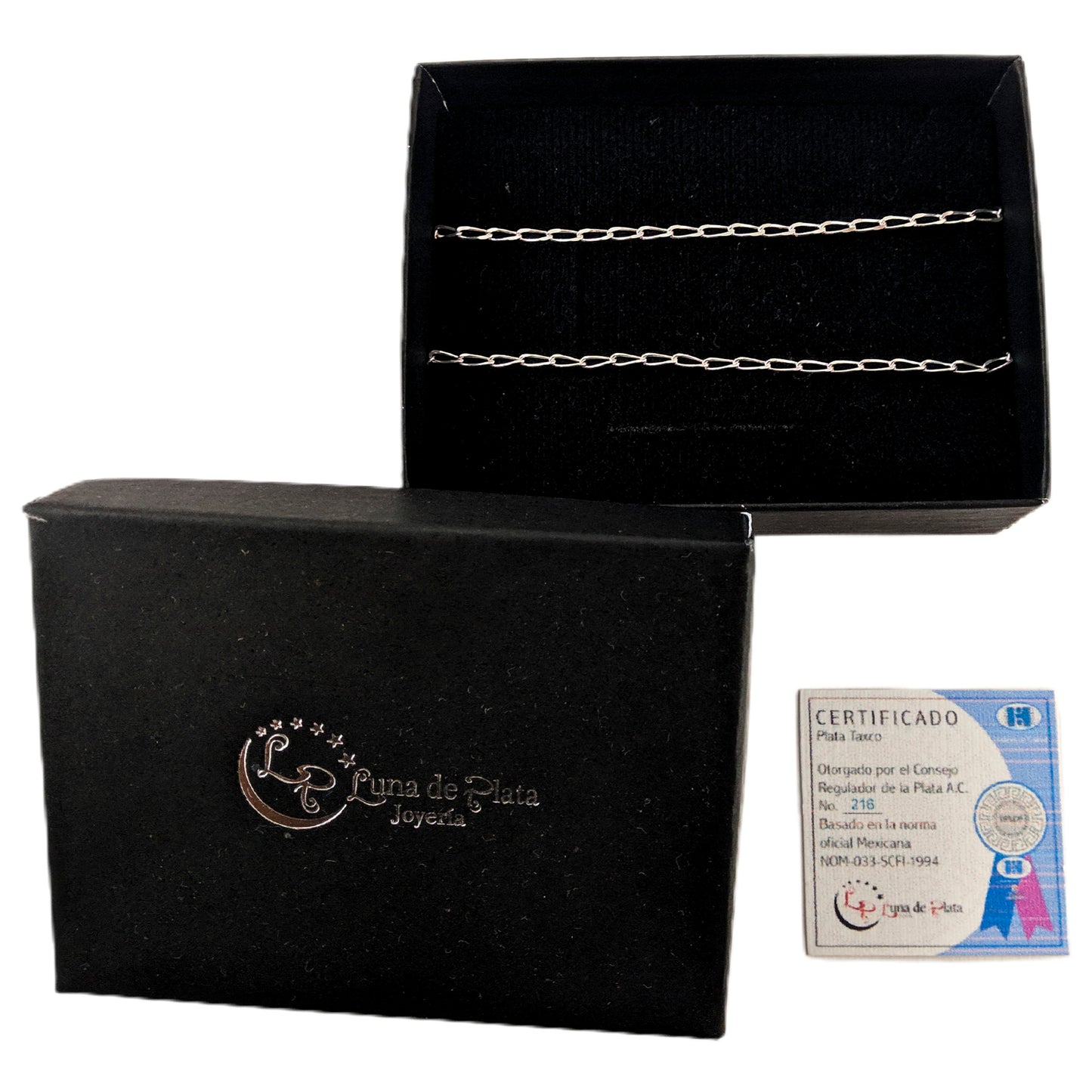 LPPD054 2 Pack Pulsera Figaro 0X1 de 1.8 mm x 18 cm en Plata Ley. 925 1533519368