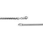 TMPCU010 Cadena Duo Cola de Rata y Espiga con Cilindro 3.2 mm x 55 cm en Plata Fina .925