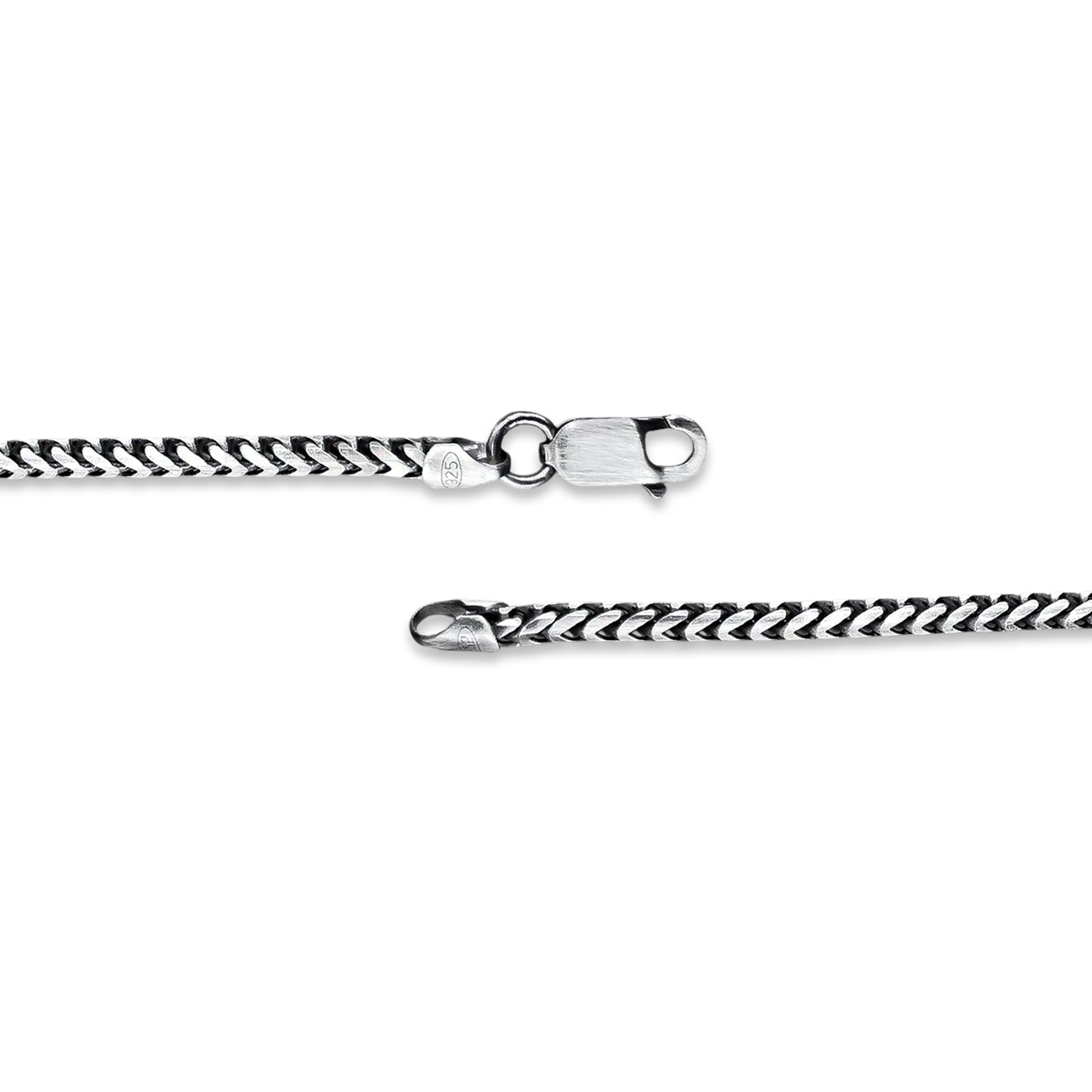 TMPCU011 Cadena Cubana 3D con Cilindro 3.2 mm x 60 cm en Plata Fina .925