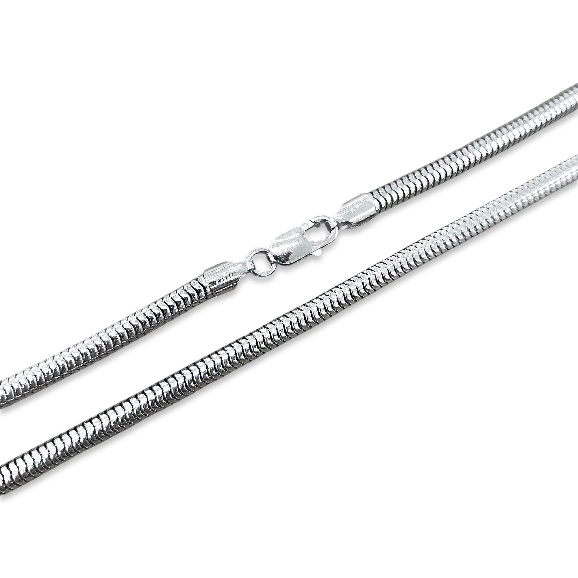 TMPCU001 Cadena Cola de Rata Pavonada 5 mm x 60 cm en Plata Fina .925