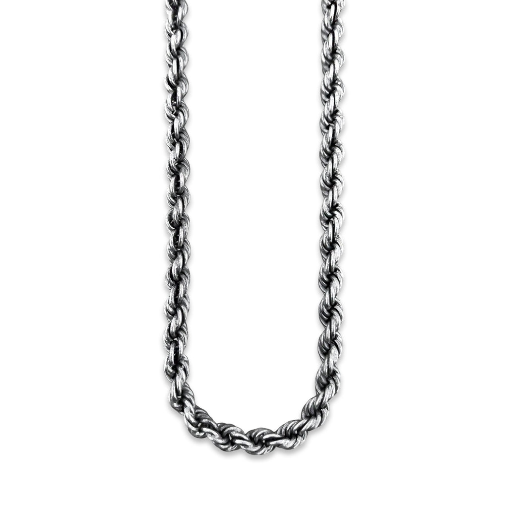 TMPCU002 Cadena Torsal Pavonada 7.5 mm x 55 cm en Plata Fina .925
