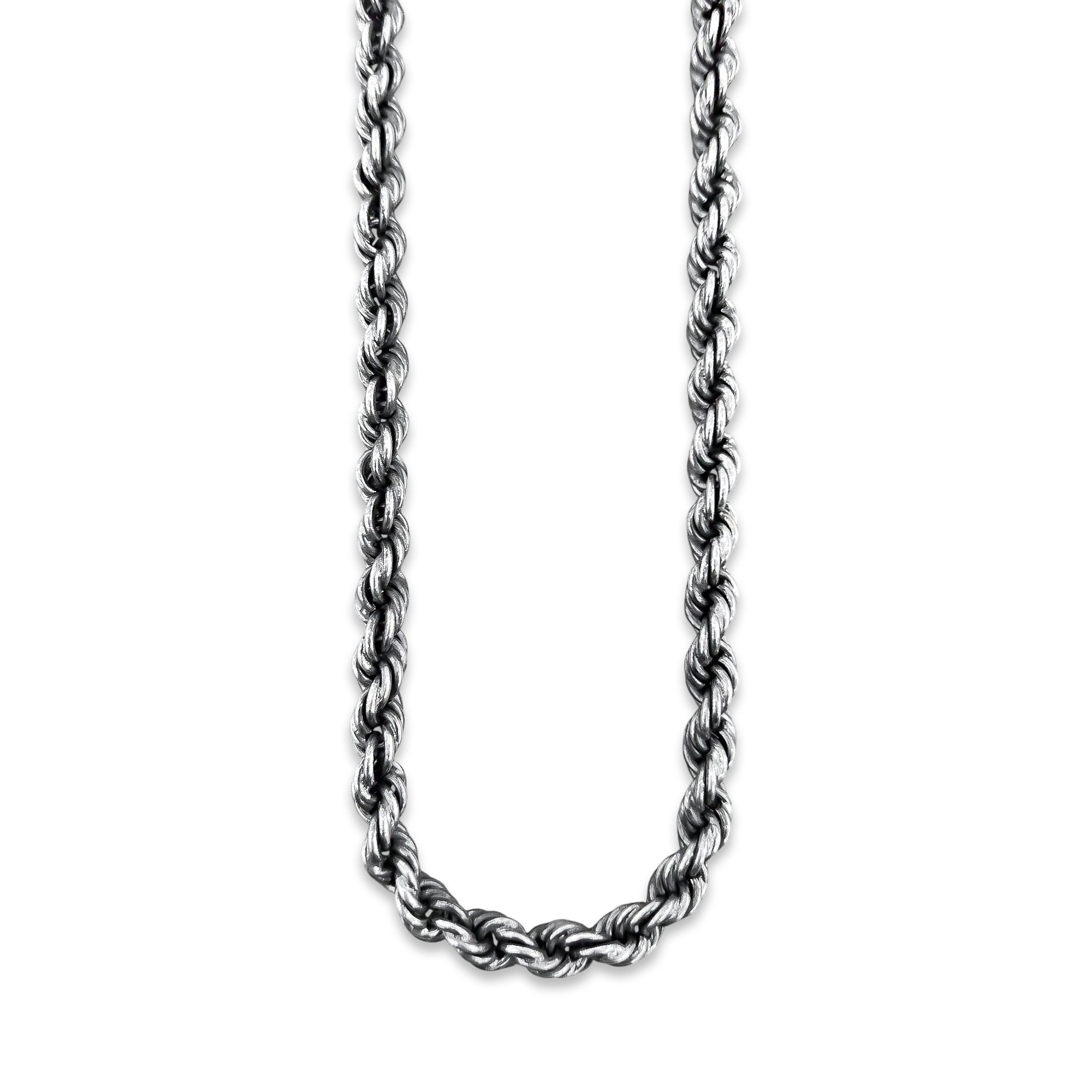 TMPCU002 Cadena Torsal Pavonada 7.5 mm x 55 cm en Plata Fina .925