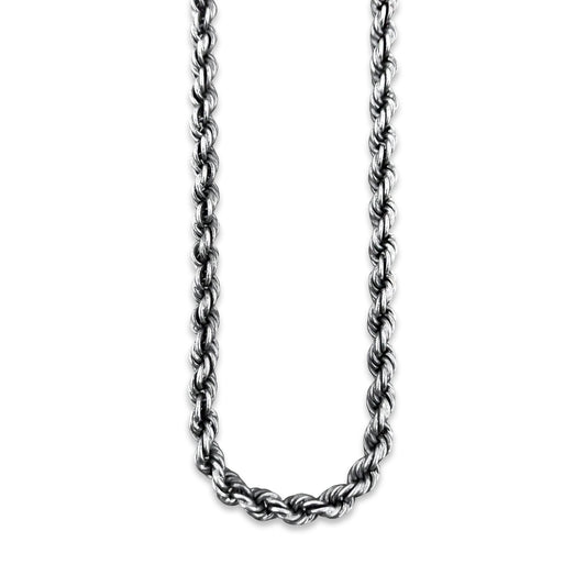 TMPCU002 Cadena Torsal Pavonada 7.5 mm x 55 cm en Plata Fina .925