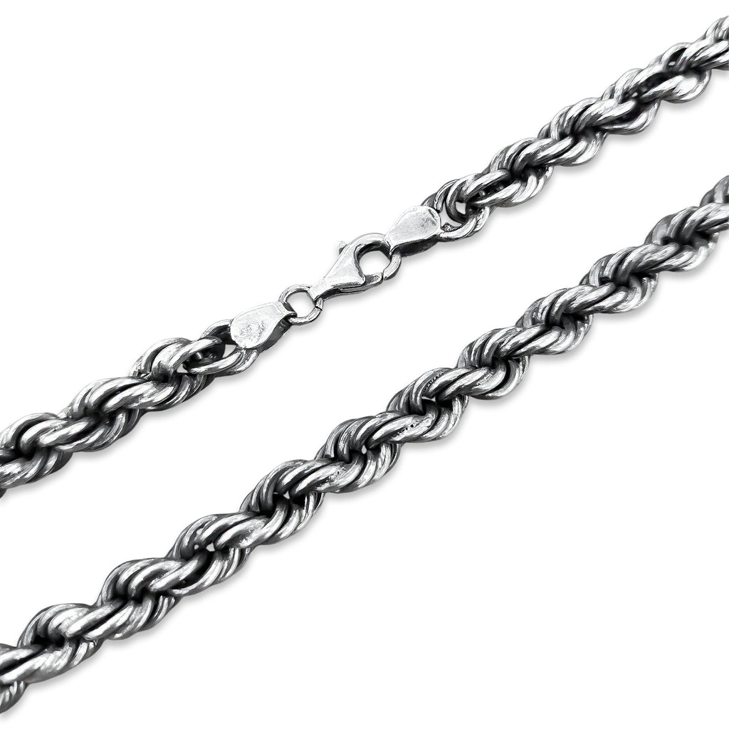 TMPCU002 Cadena Torsal Pavonada 7.5 mm x 55 cm en Plata Fina .925