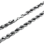 TMPCU002 Cadena Torsal Pavonada 7.5 mm x 55 cm en Plata Fina .925