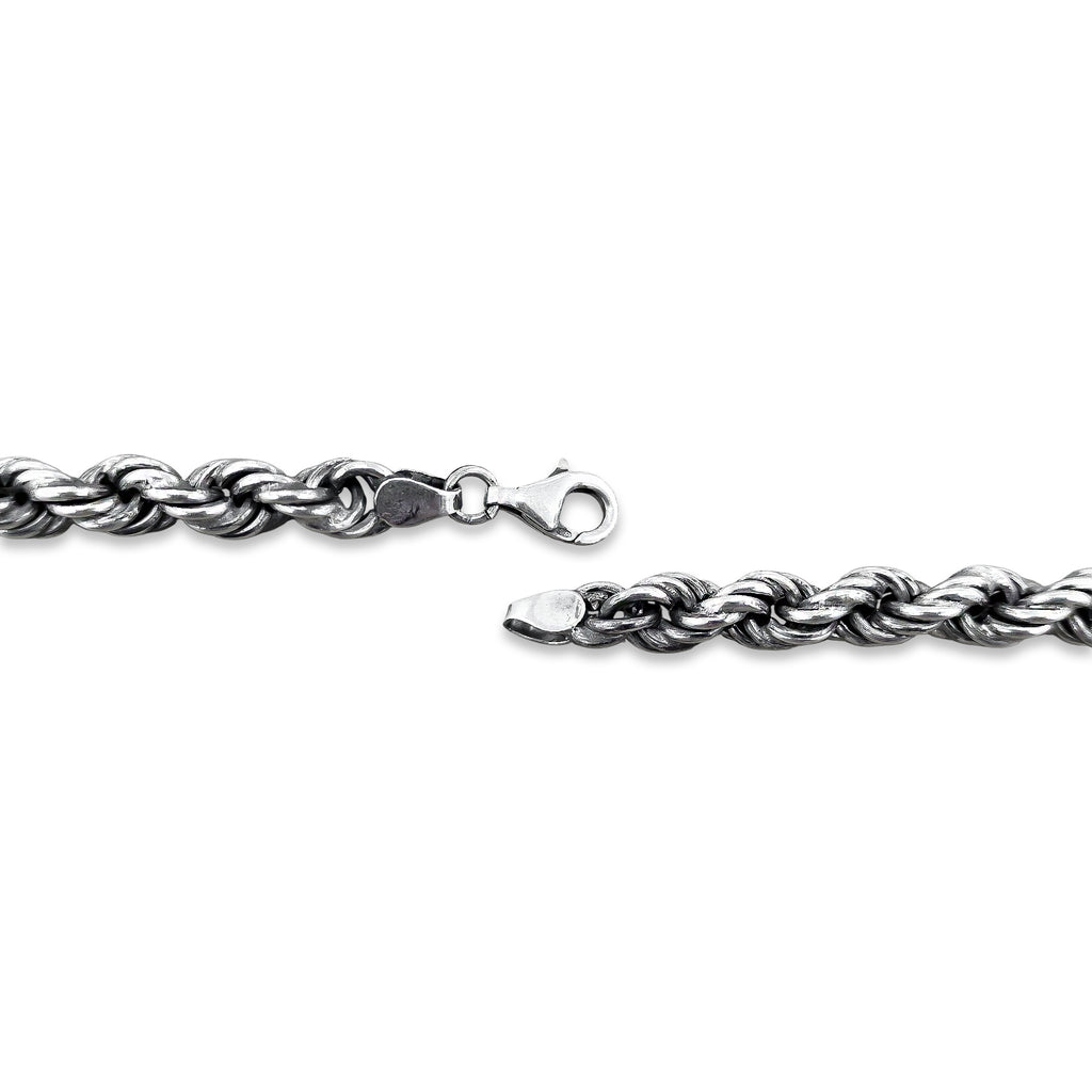 TMPCU002 Cadena Torsal Pavonada 7.5 mm x 55 cm en Plata Fina .925