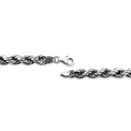 TMPCU002 Cadena Torsal Pavonada 7.5 mm x 55 cm en Plata Fina .925