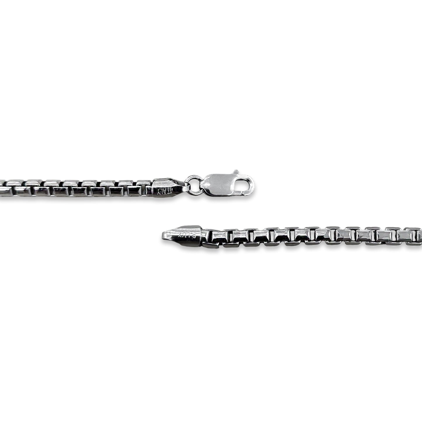 TMPCU003 Cadena Veneciana Pavonada 4 mm x 55 cm en Plata Fina .925