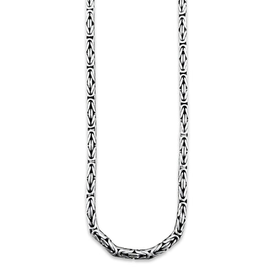 TMPCU004 Cadena Bali Pavonada 4 mm x 60 cm en Plata Fina .925