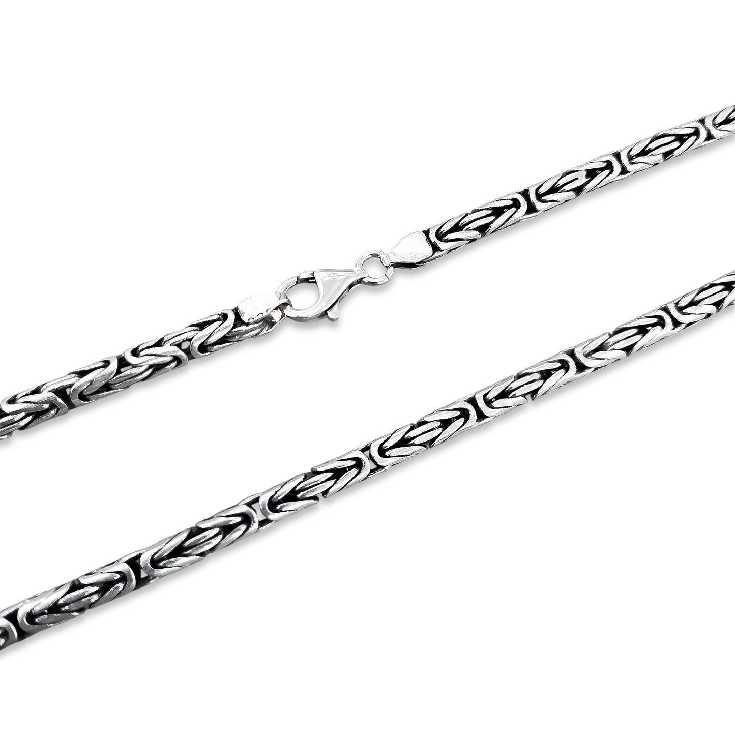 TMPCU004 Cadena Bali Pavonada 4 mm x 60 cm en Plata Fina .925