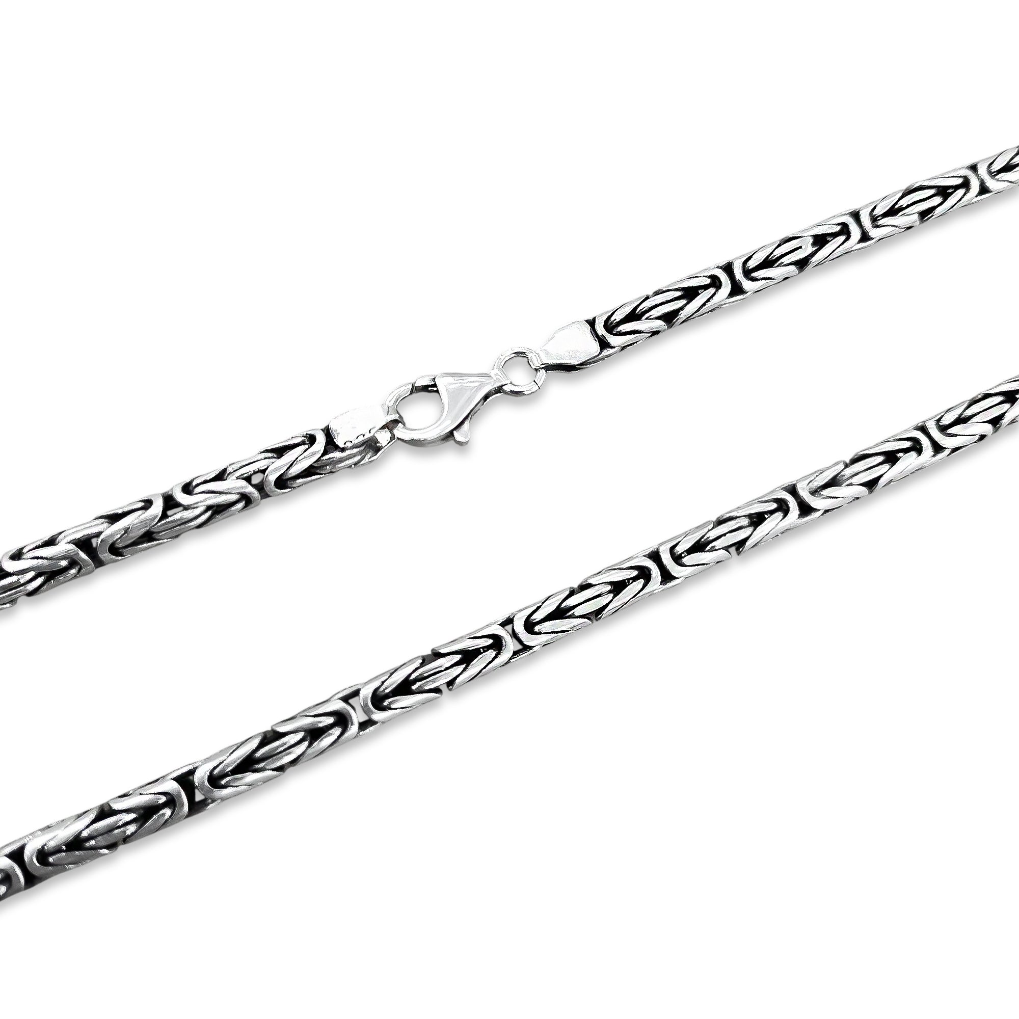TMPCU004 Cadena Bali Pavonada 4 mm x 60 cm en Plata Fina .925
