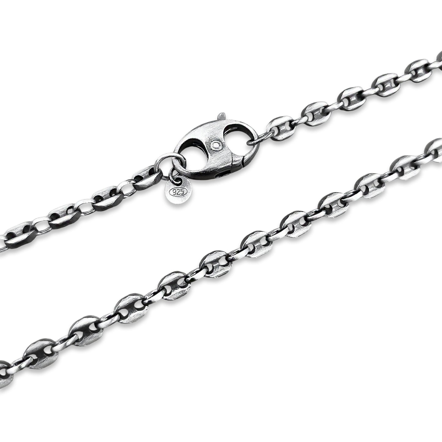 TMPCU008 Cadena Eslabón Marinero 4 mm x 60 cm en Plata Fina .925