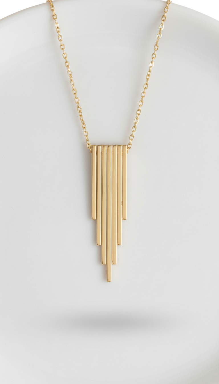 Collar colgante lineal en oro vermeil