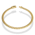DG14PC003 Pulsera Para Caballero Oro Sólido 14K Mónaco Chain Mod 1x0 Diamantada 5 mm x 21 cm