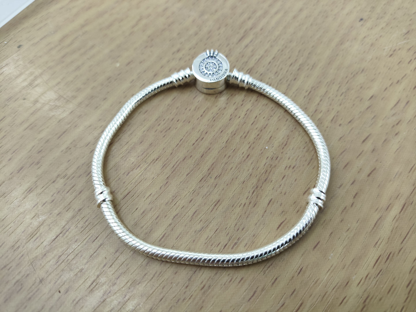 TMPPD001-18 Pulsera Dama Pand Círculo 3 Líneas 18 cm en Plata Fina .925