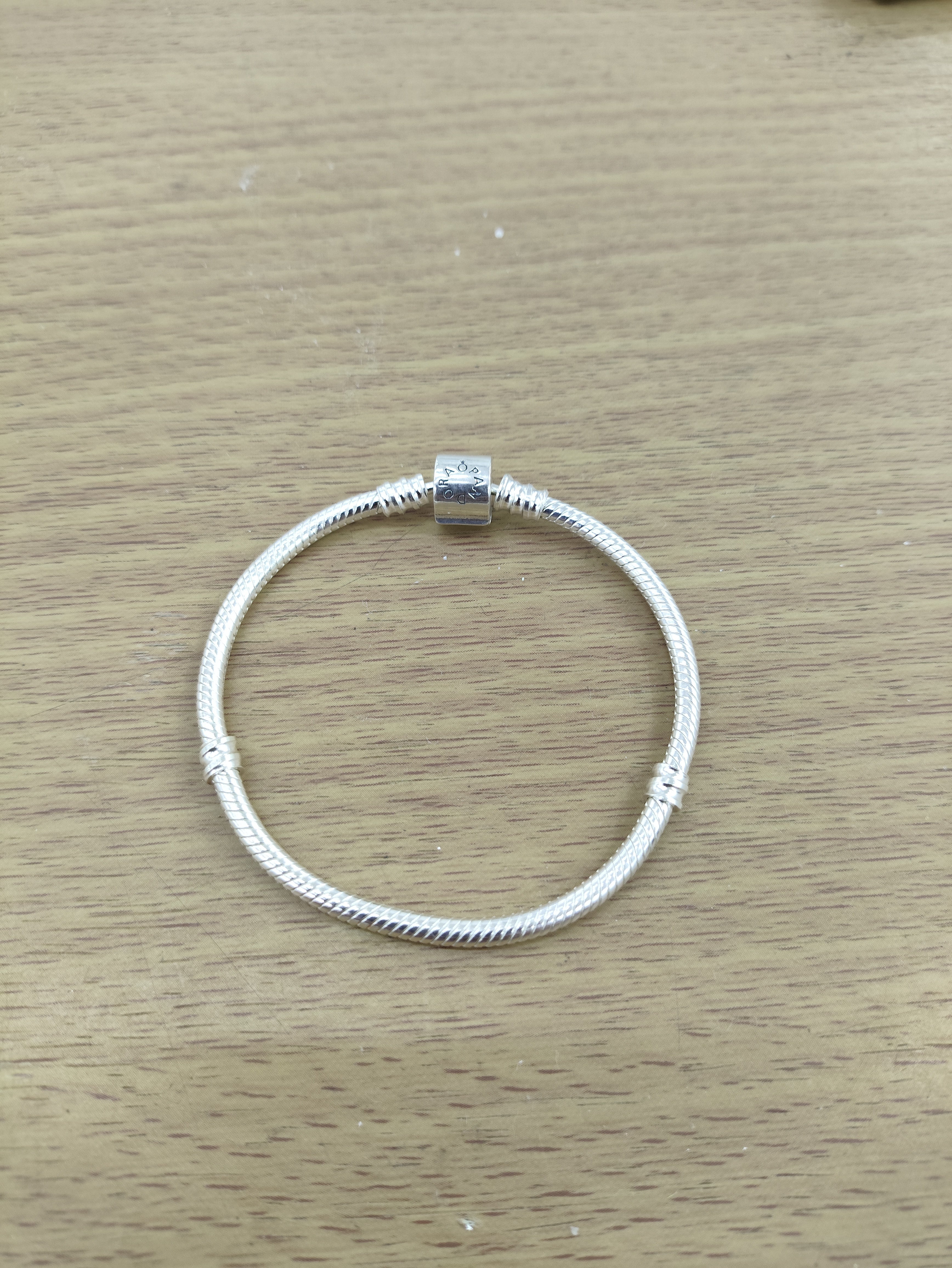 TMPPD019-18 Pulsera Dama Pand Cilindro Liso 18 cm en Plata Fina .925