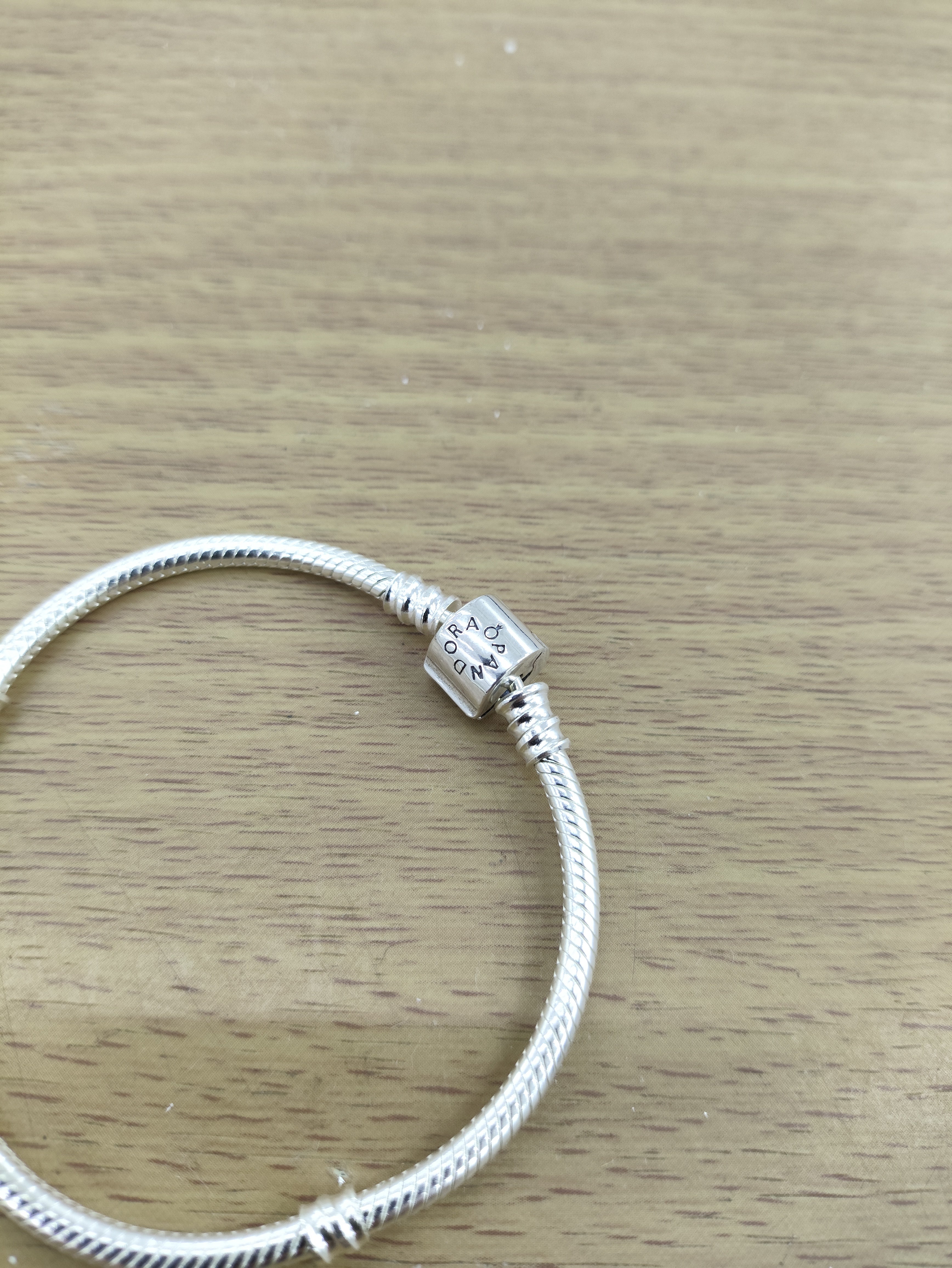 TMPPD019-17 Pulsera Dama Pand Cilindro Liso 17 cm en Plata Fina .925