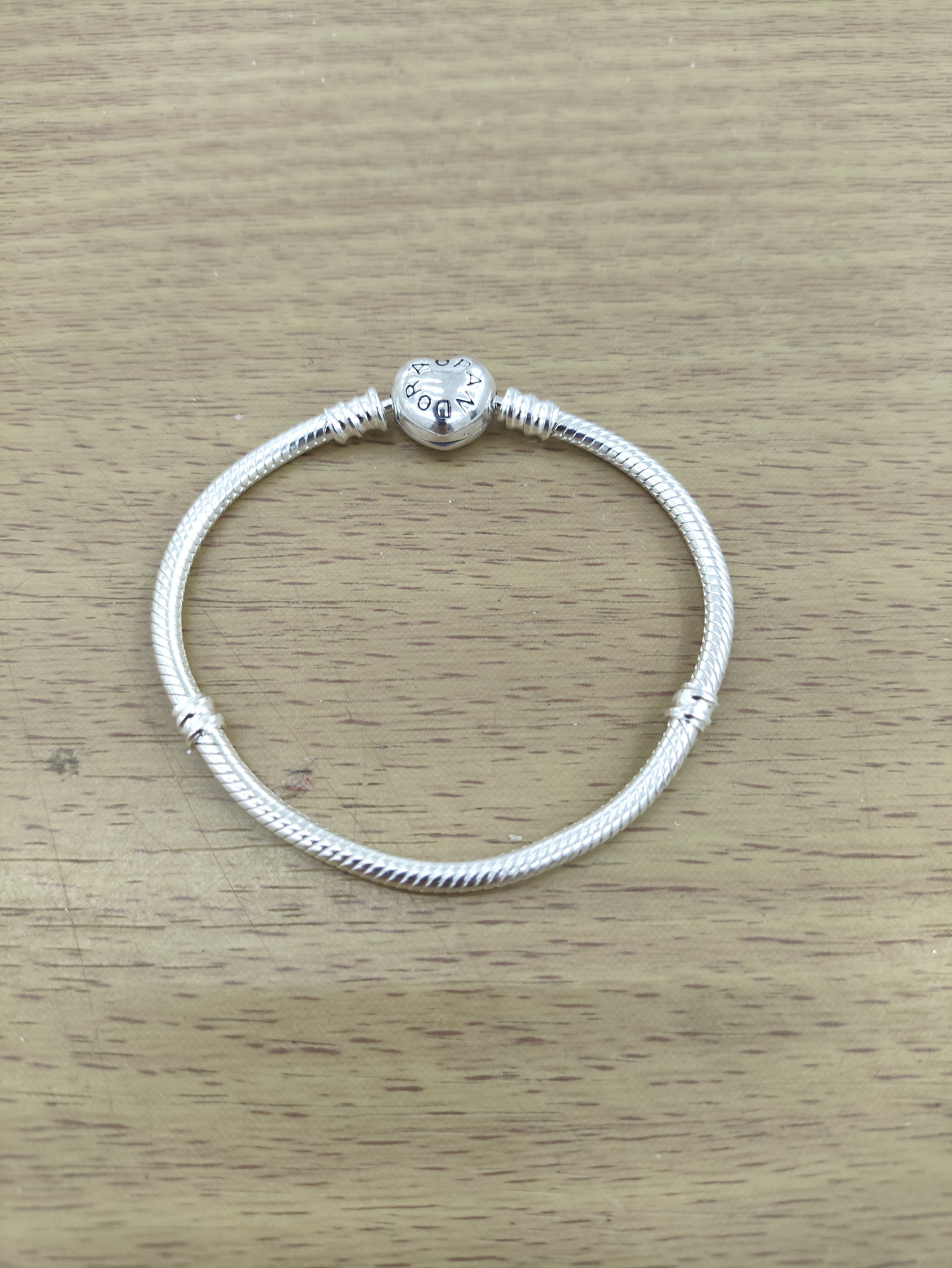 TMPPD021-19 Pulsera Dama Pand Corazón Liso 19 cm en Plata Fina .925