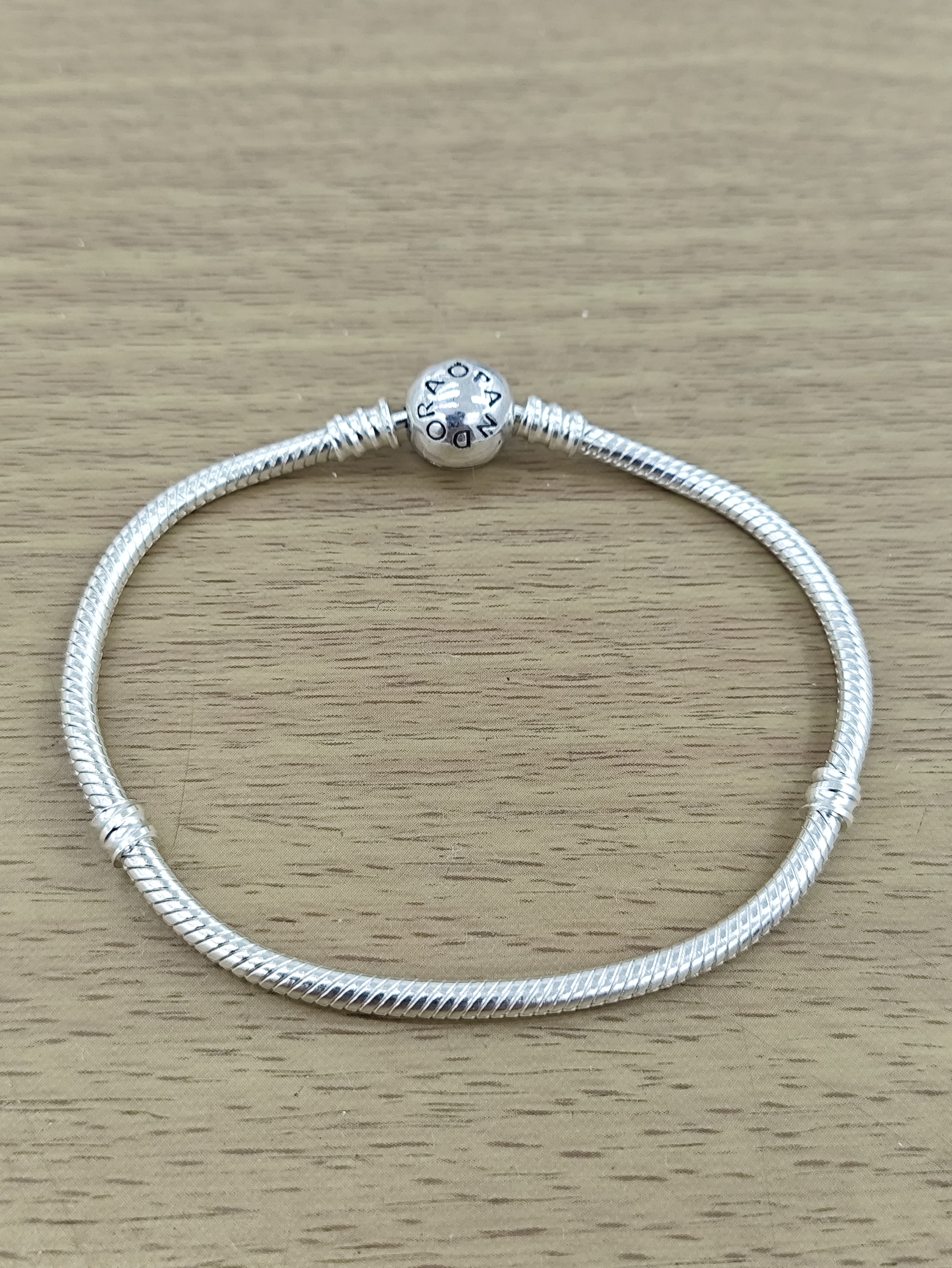 TMPPD027-17 Pulsera Dama Pand Círculo con Corazón Zirconias 17 cm en Plata Fina .925