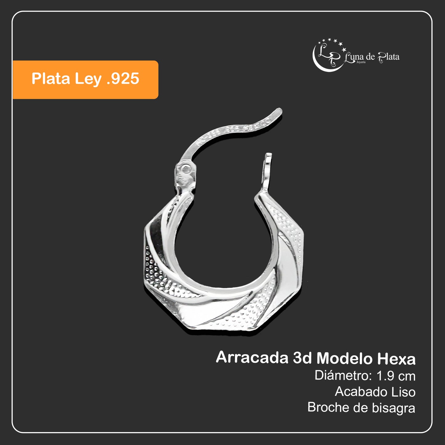 LPA3D007 Arracada 3d Modelo Hexa 791492520