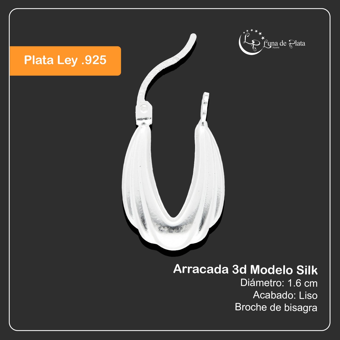 LPA3D011 Arracada 3d Modelo Silk 791498585