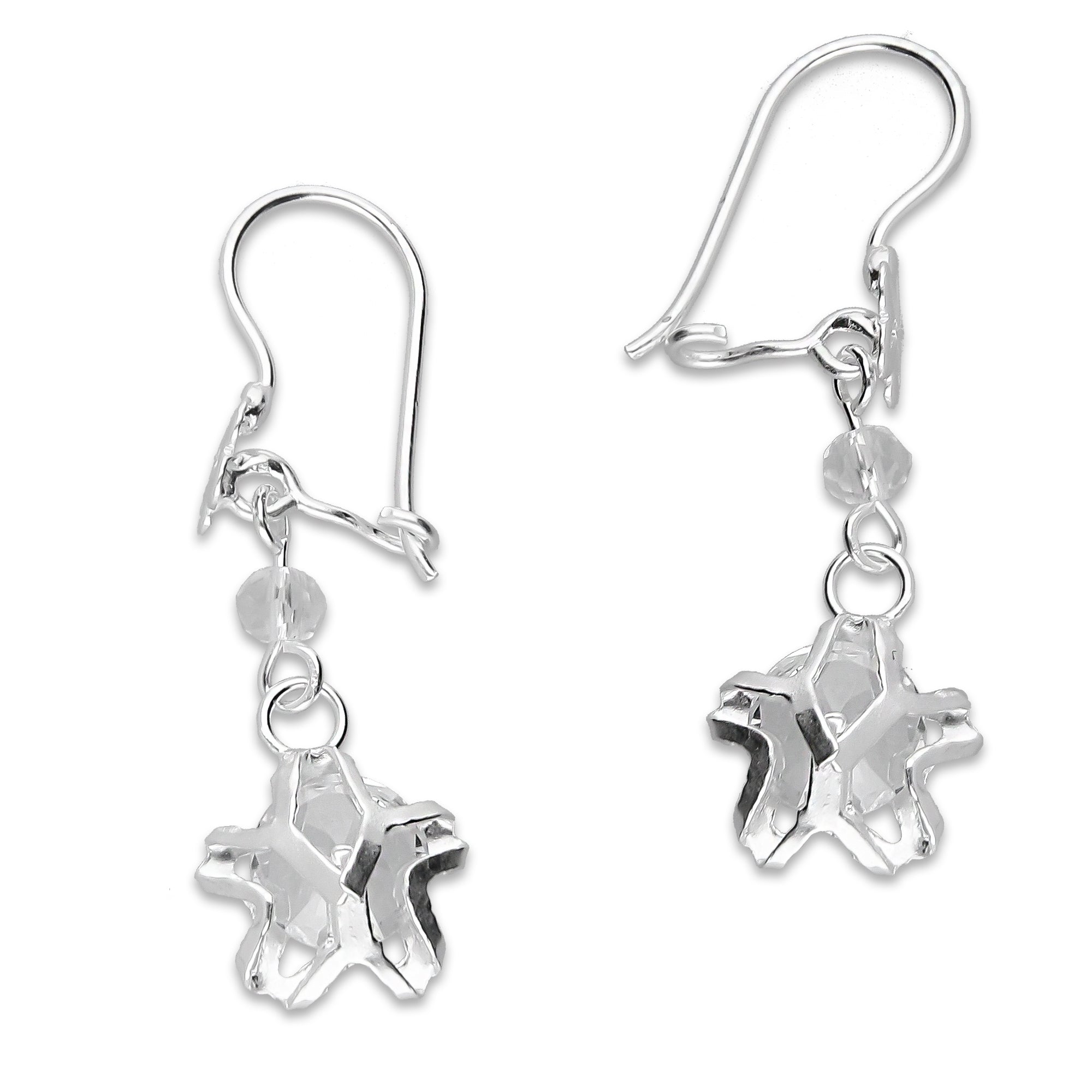 LPAA024 Aretes De Arillo Dama Estrella Colgante con Zirconia Blanca en Plata .925 MLM5165619058