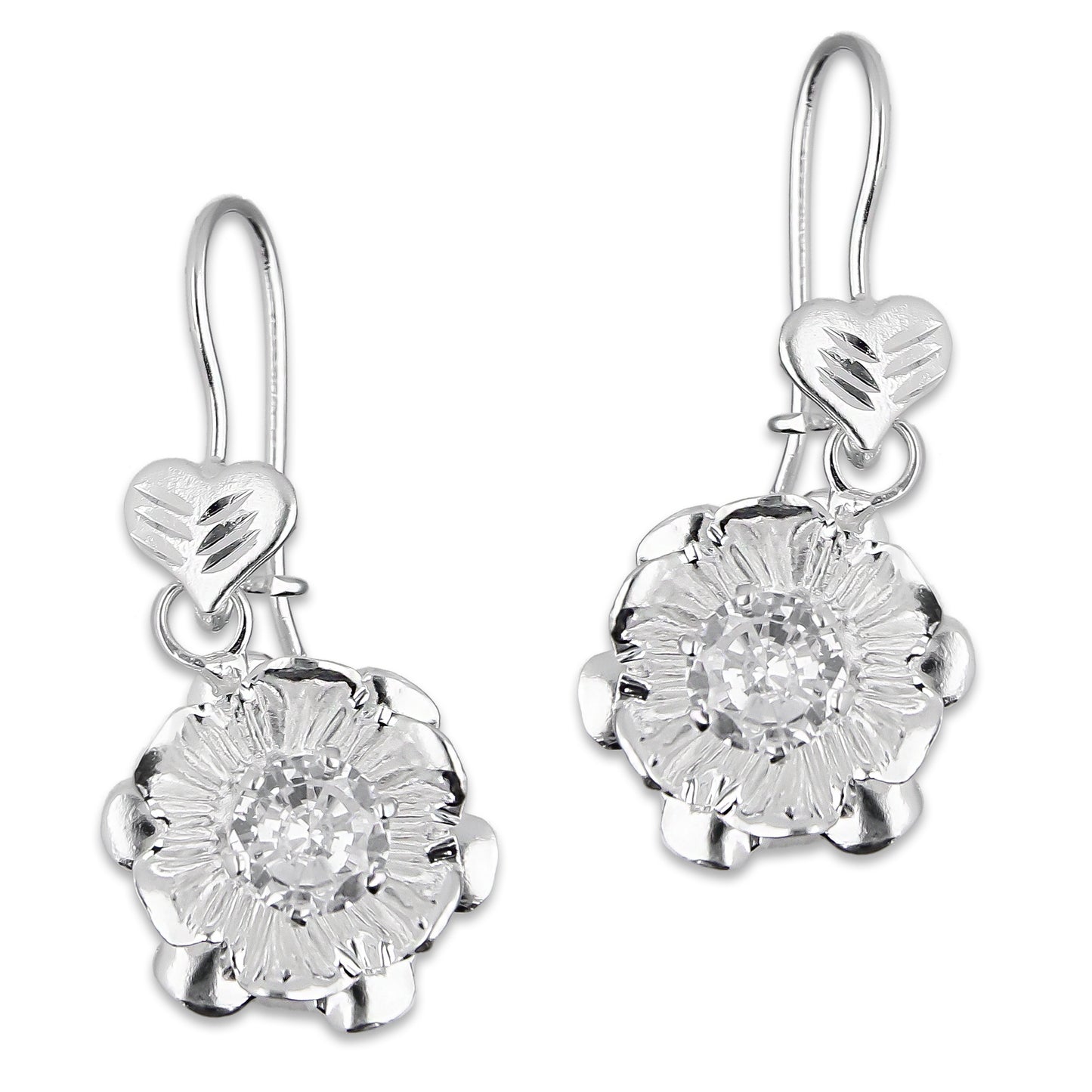 LPAA027 Aretes De Arillo Dama Clavel Colgante con Zirconia Blanca en Plata .925 MLM5165630160