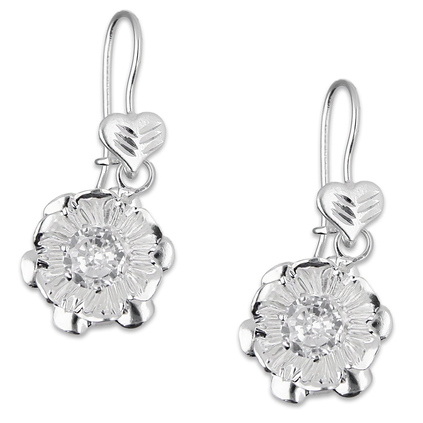 LPAA027 Aretes De Arillo Dama Clavel Colgante con Zirconia Blanca en Plata .925 MLM5165630160
