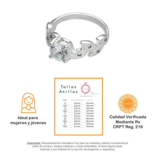 LPAD001 Anillo Para Dama Mod. Guirnalda 862807197