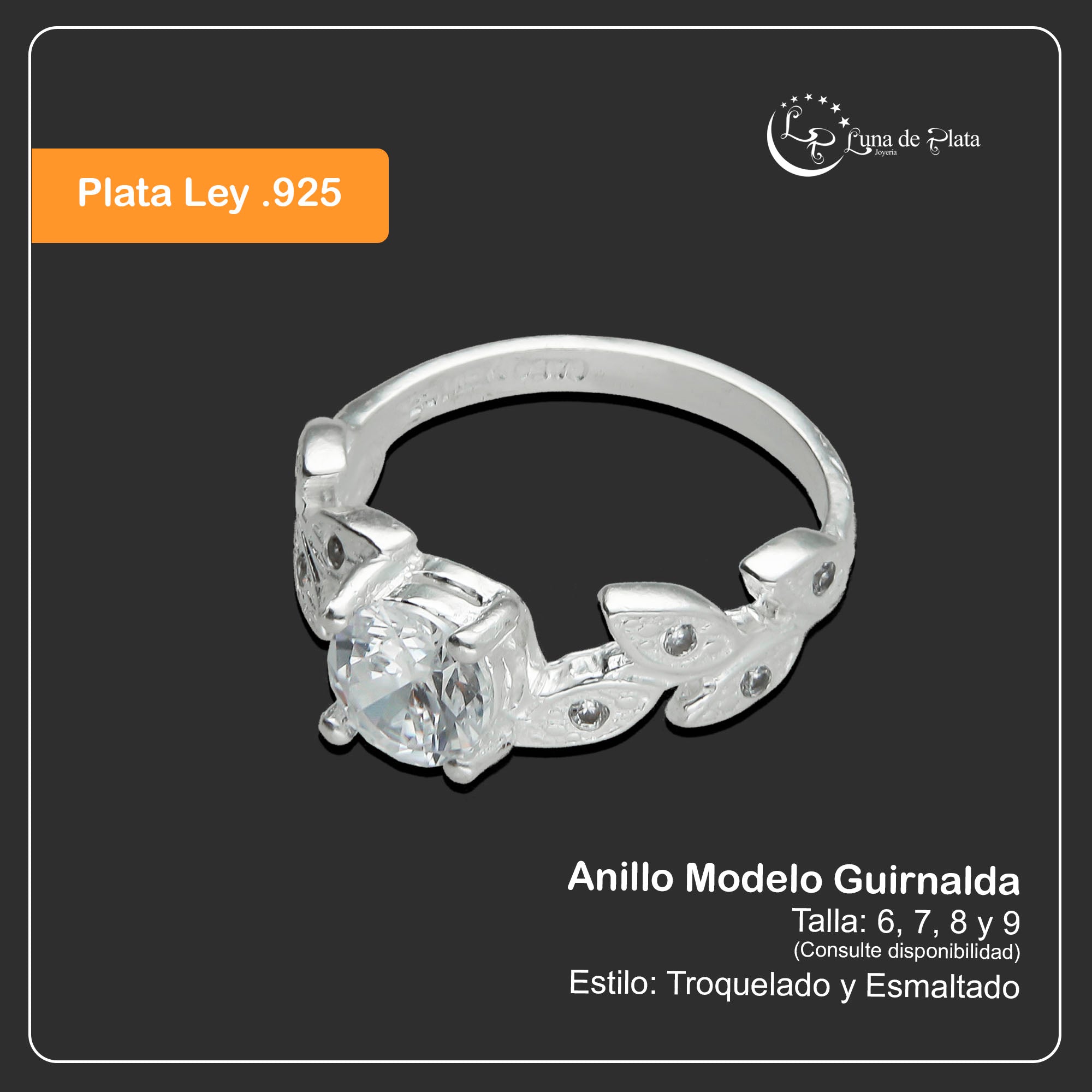 LPAD001 Anillo Para Dama Mod. Guirnalda 862807197
