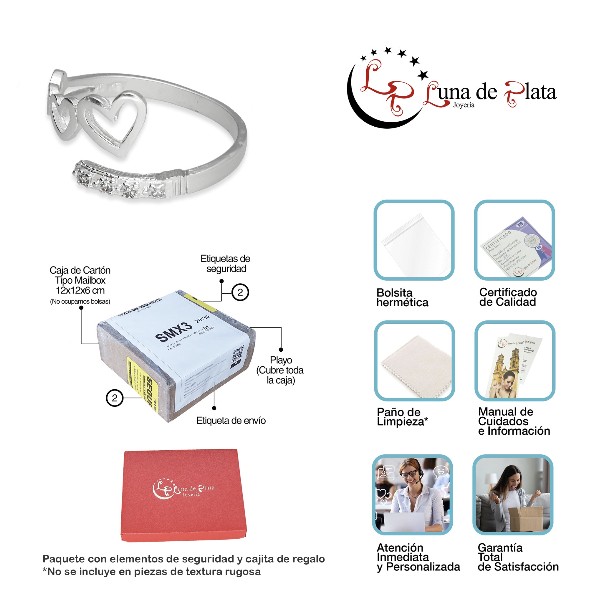 LPAD005 Anillo Para Dama Mod. Triada Corazones 862874779