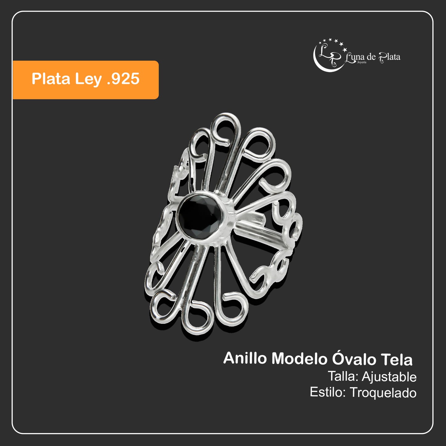 LPAD030 Anillo Plata Mod Óvalo Tela .925 Taxco 952462315