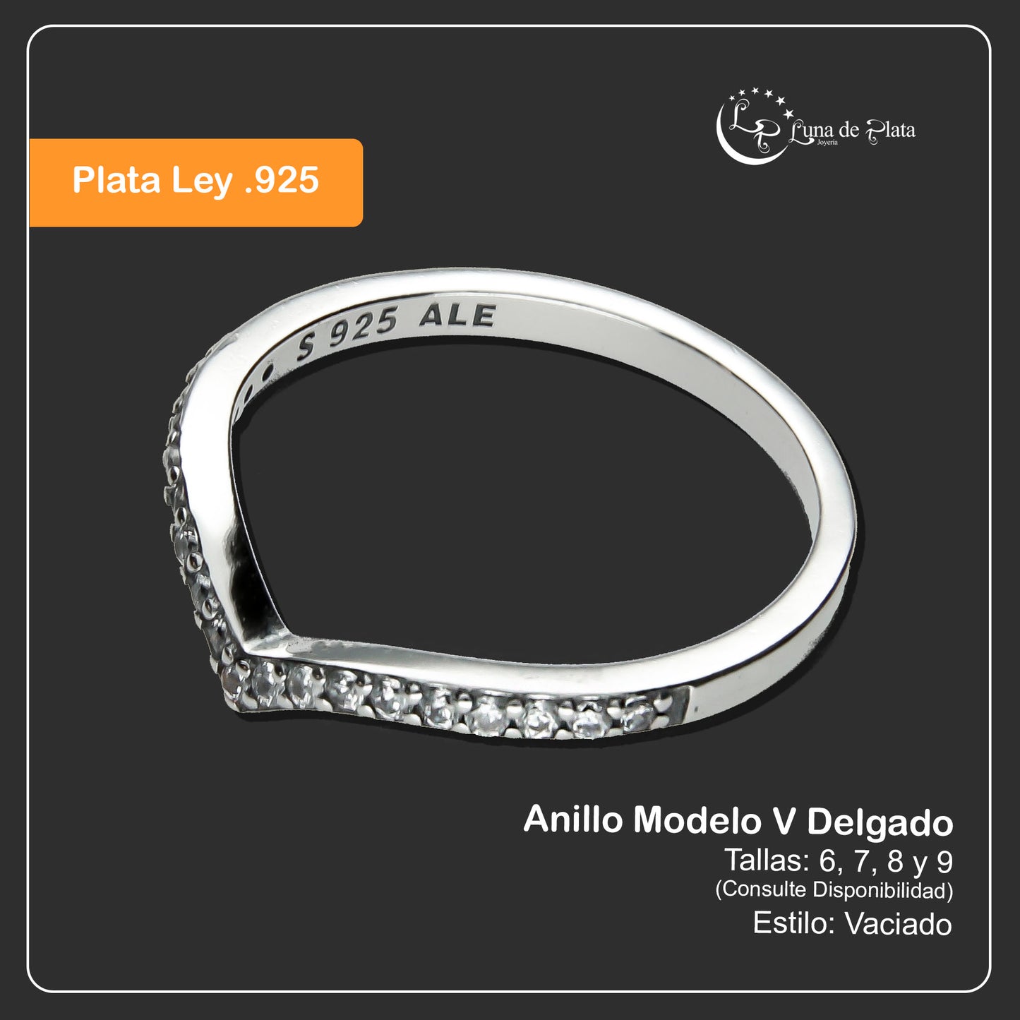 LPAD039 Anillo Mod V Delgado Plata .925 Taxco Gro 1332177229