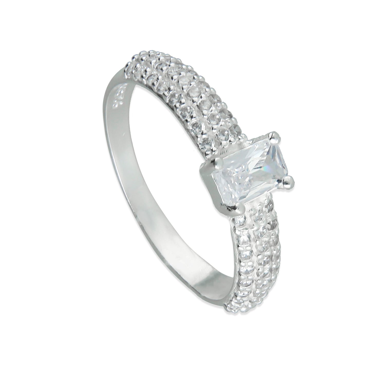 LPAD054 Anillo Modelo Solitario Pave 3L Plata .925 Taxco Gro 2683450190