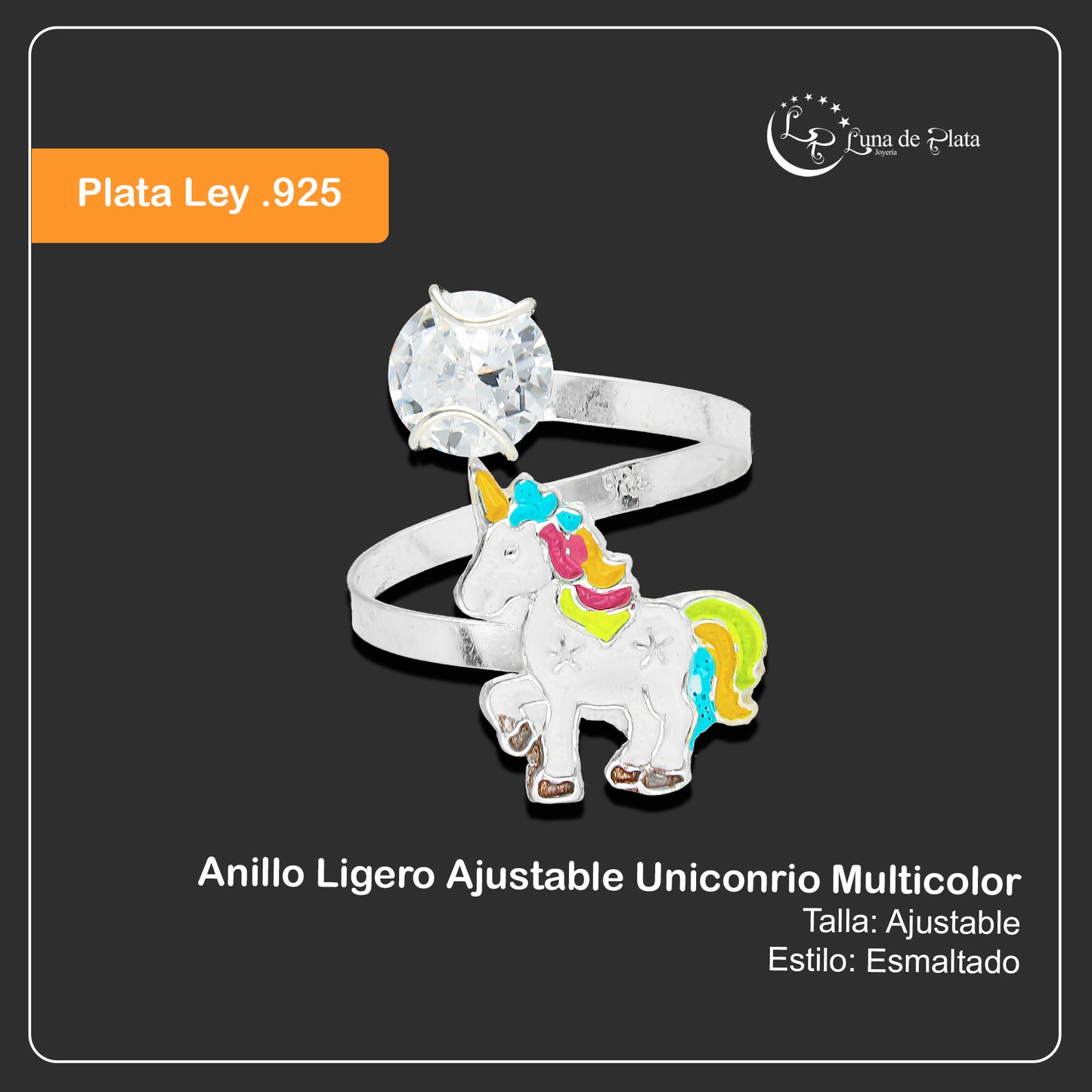 LPAD062 Anillo Ligero Ajustable Uniconrio Multicolor Plata .925 Taxco Gro 2888560350