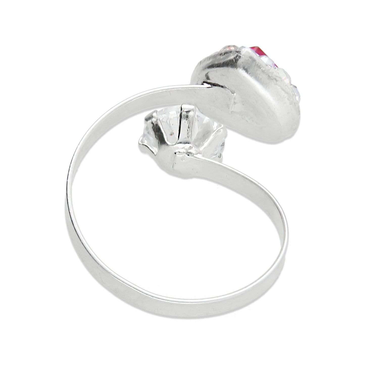 LPAD063 Anillo Ligero Ajustable Corazón Rosa Plata .925 Taxco Gro 2888686806