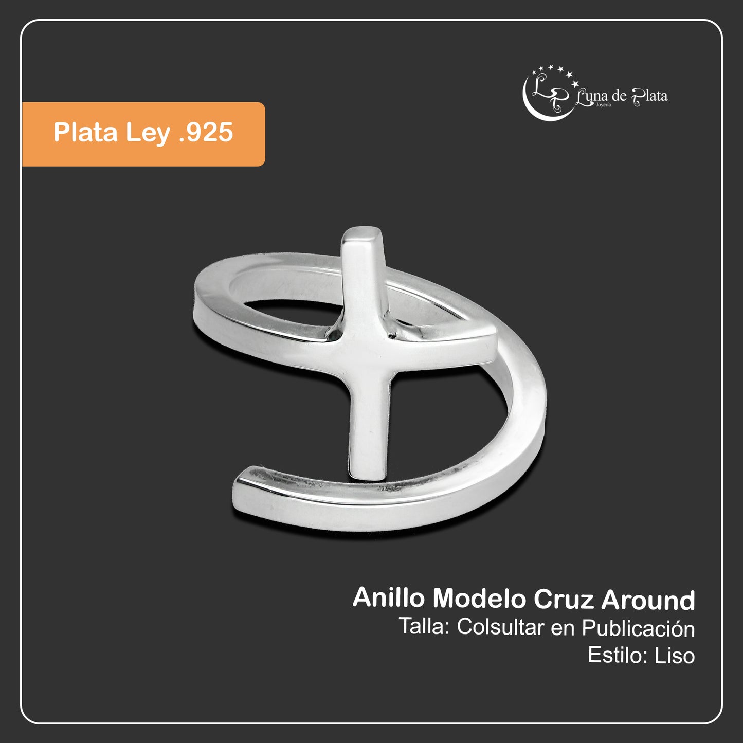 LPAD076 Anillo Modelo Cruz Around Plata .925 Taxco Gro 2098767275