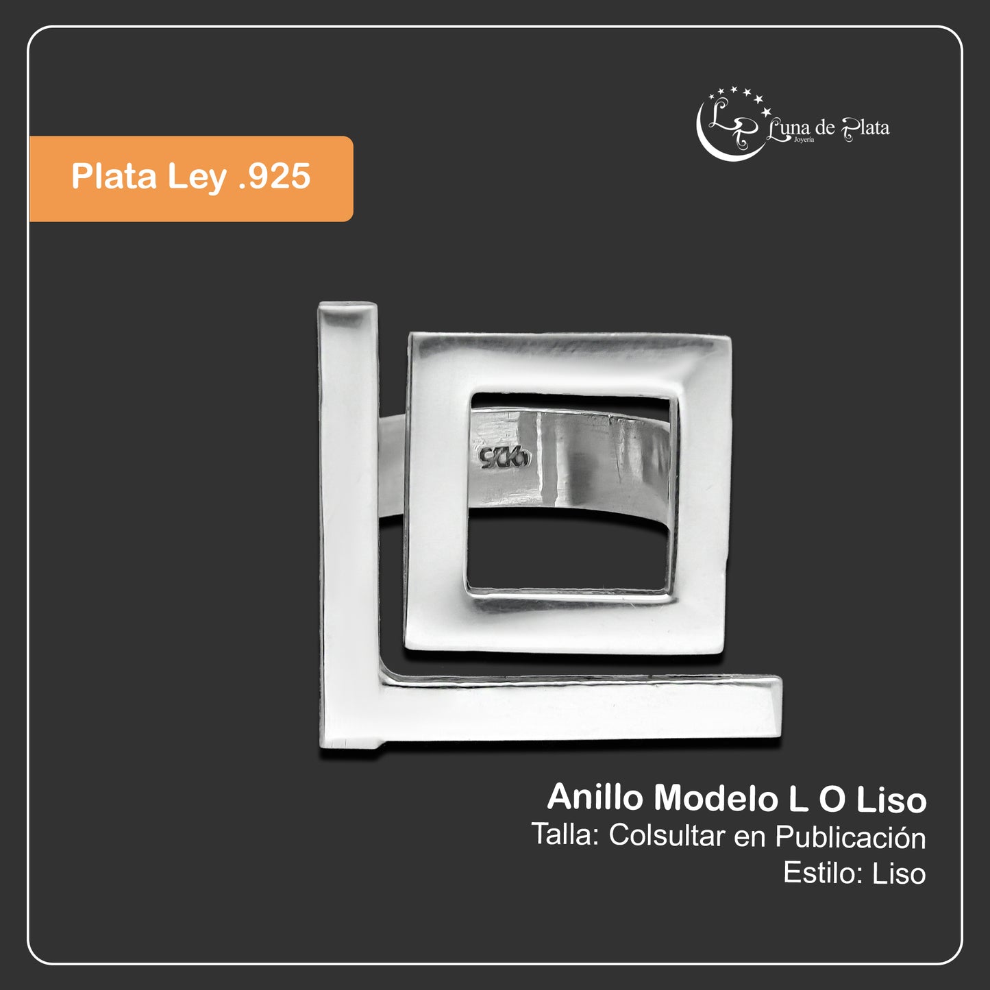 LPAD078 Anillo Modelo L O Liso Plata .925 Taxco Gro 2098707871