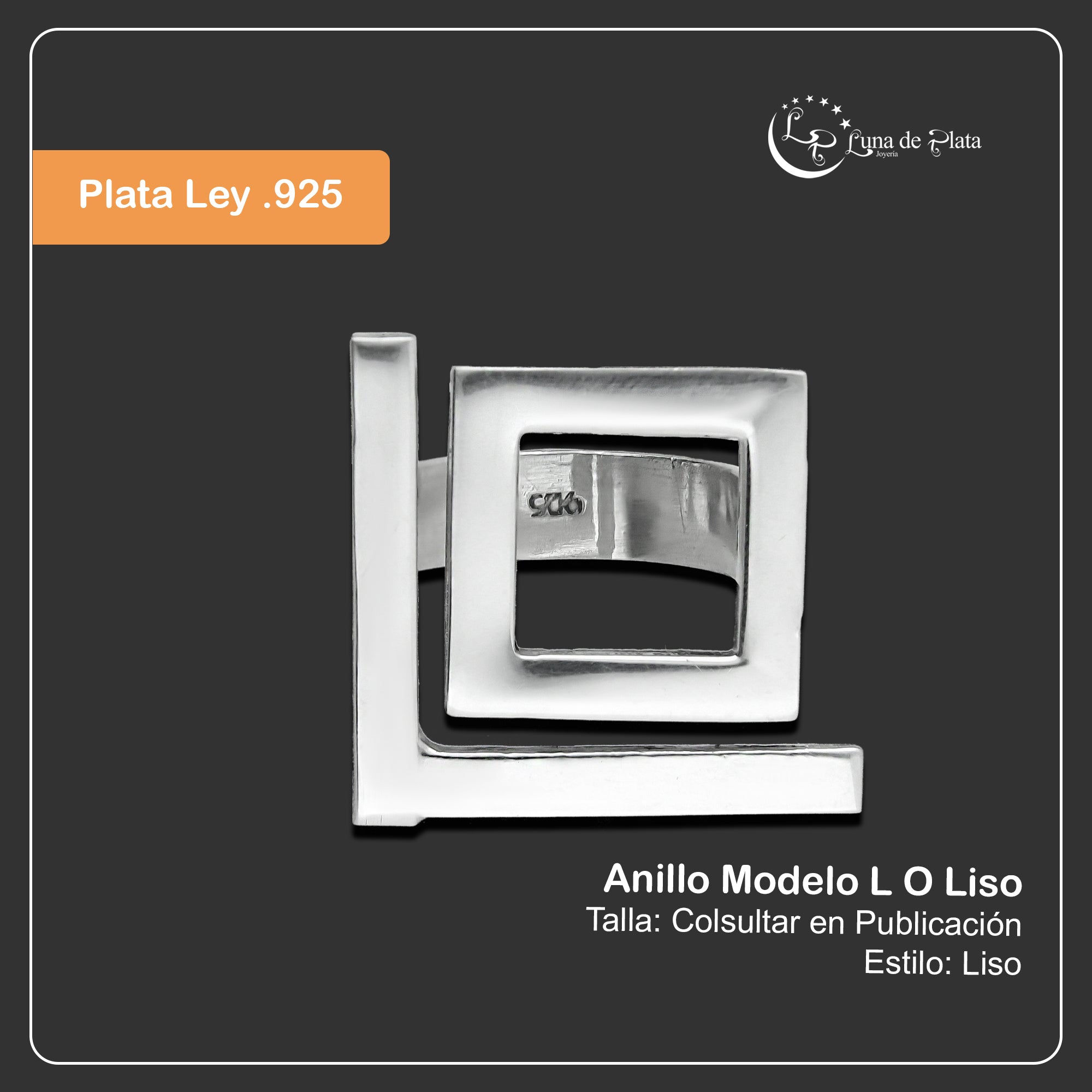 LPAD078 Anillo Modelo L O Liso Plata .925 Taxco Gro 2098707871