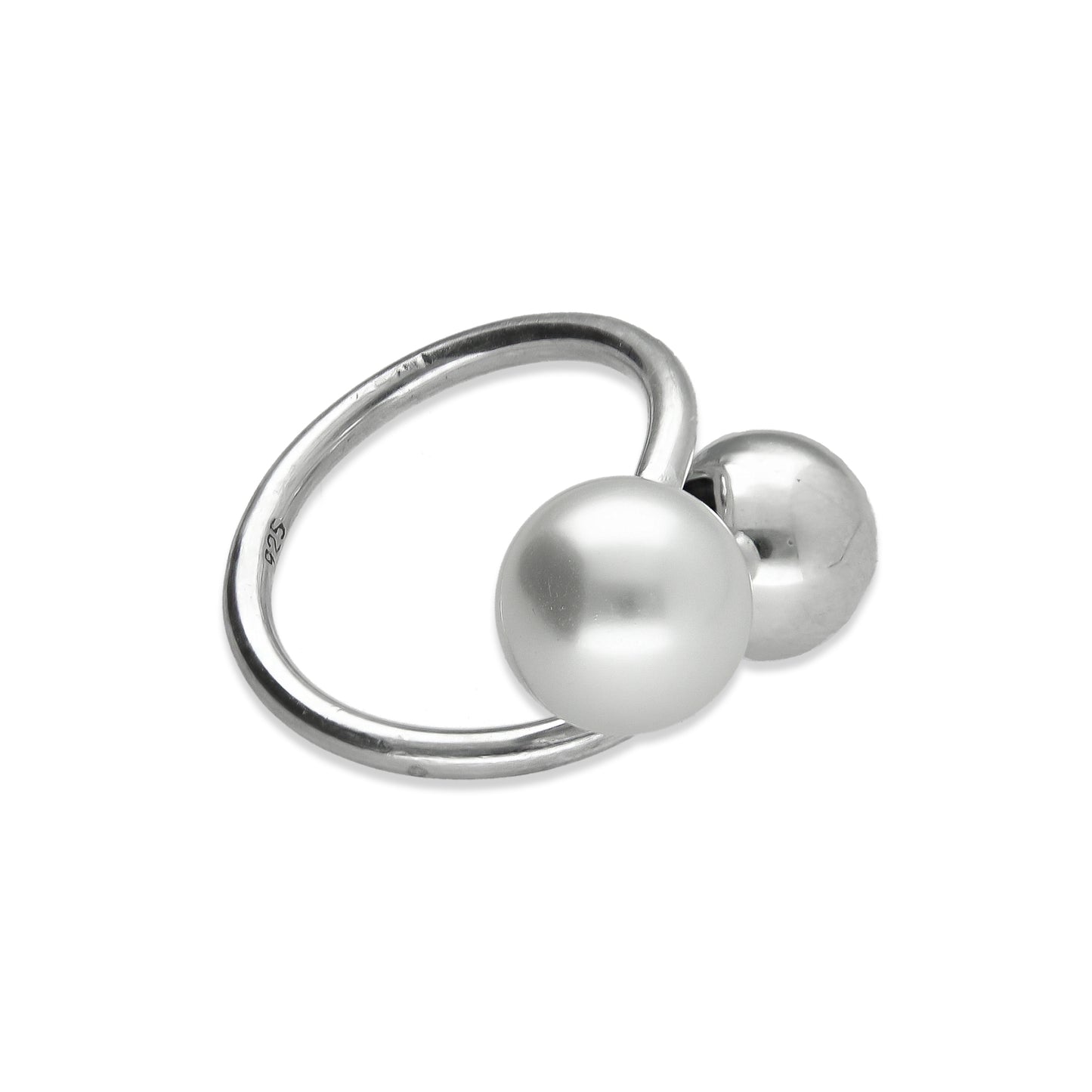 LPAD082 Anillo Modelo Bola y Perla Plata .925 Taxco Gro 2099467651