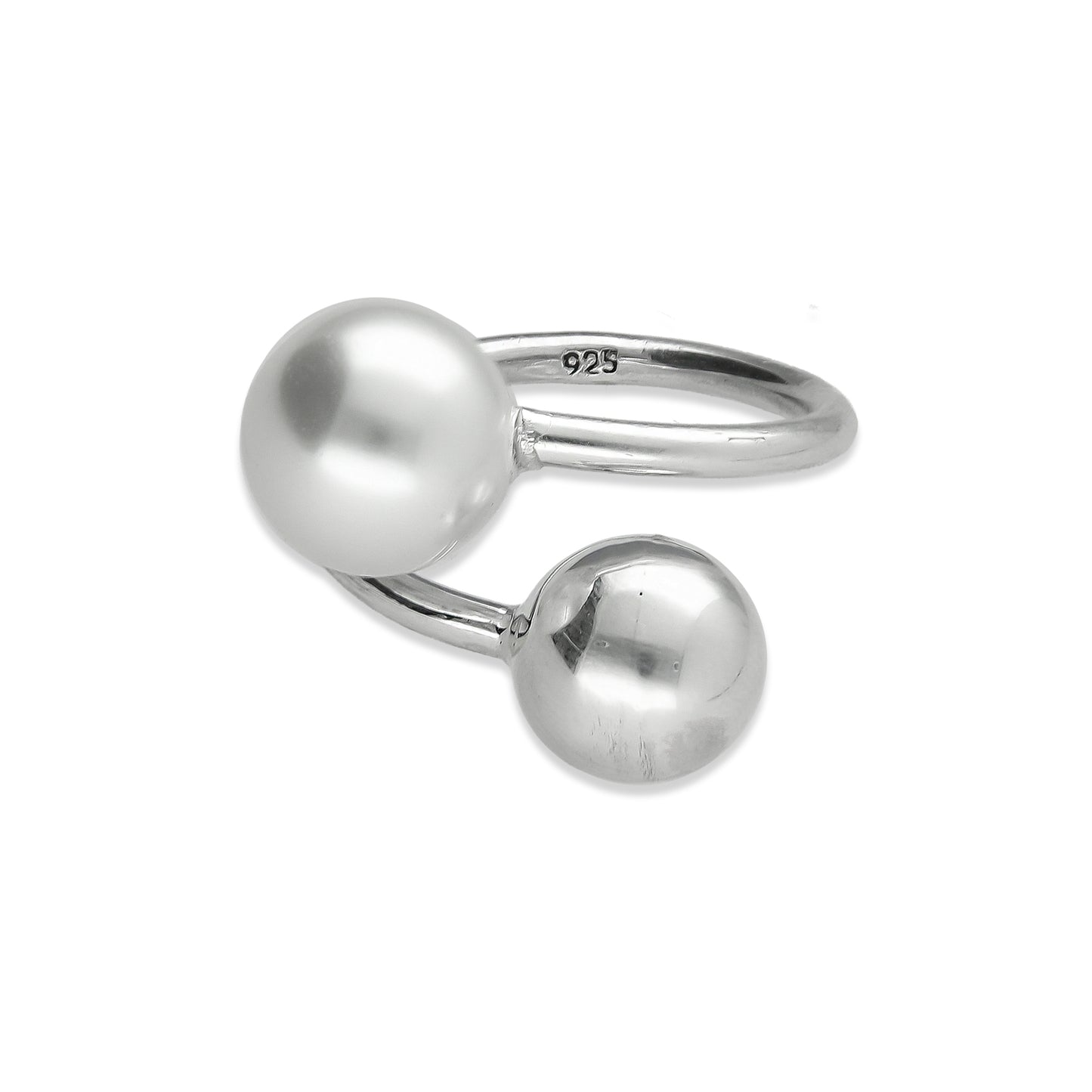 LPAD082 Anillo Modelo Bola y Perla Plata .925 Taxco Gro 2099467651