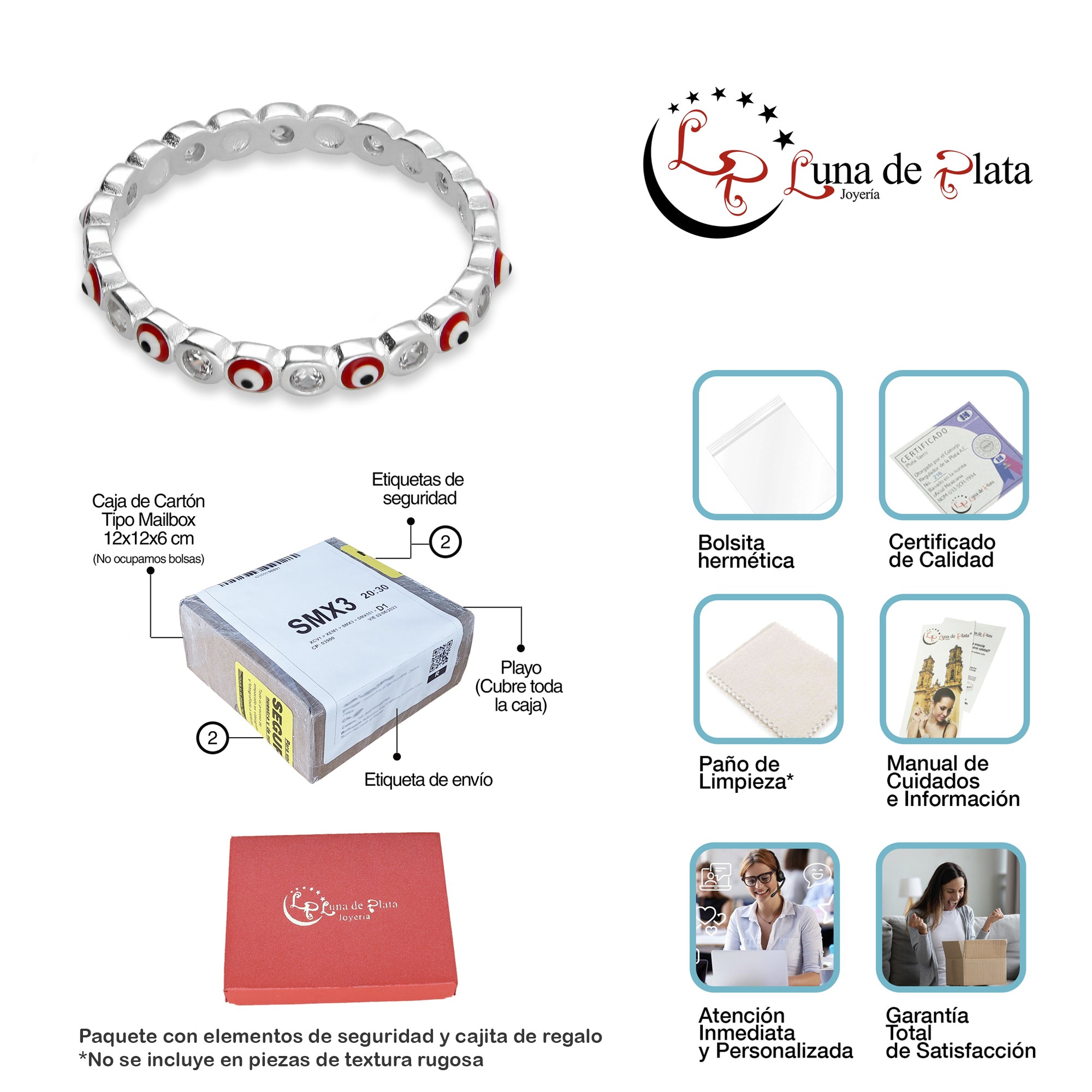 LPAD087 Anillo Modelo Churumbela Ojitos Rojo Plata .925 Taxco Gro 2115617393
