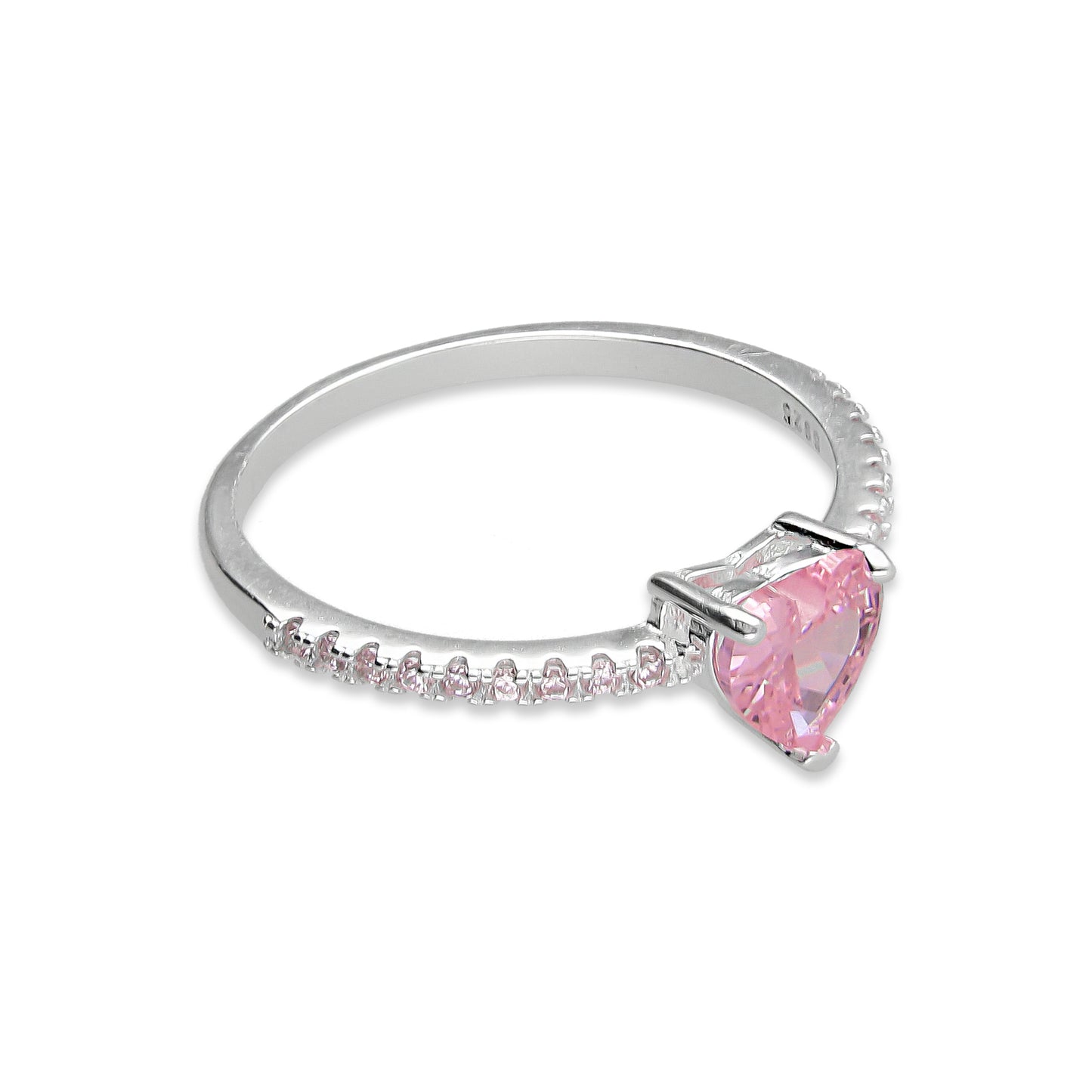 LPAD088 Anillo Modelo Solitario Corazón Rosa Plata .925 Taxco Gro 2115633121