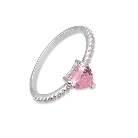 LPAD088 Anillo Modelo Solitario Corazón Rosa Plata .925 Taxco Gro 2115633121