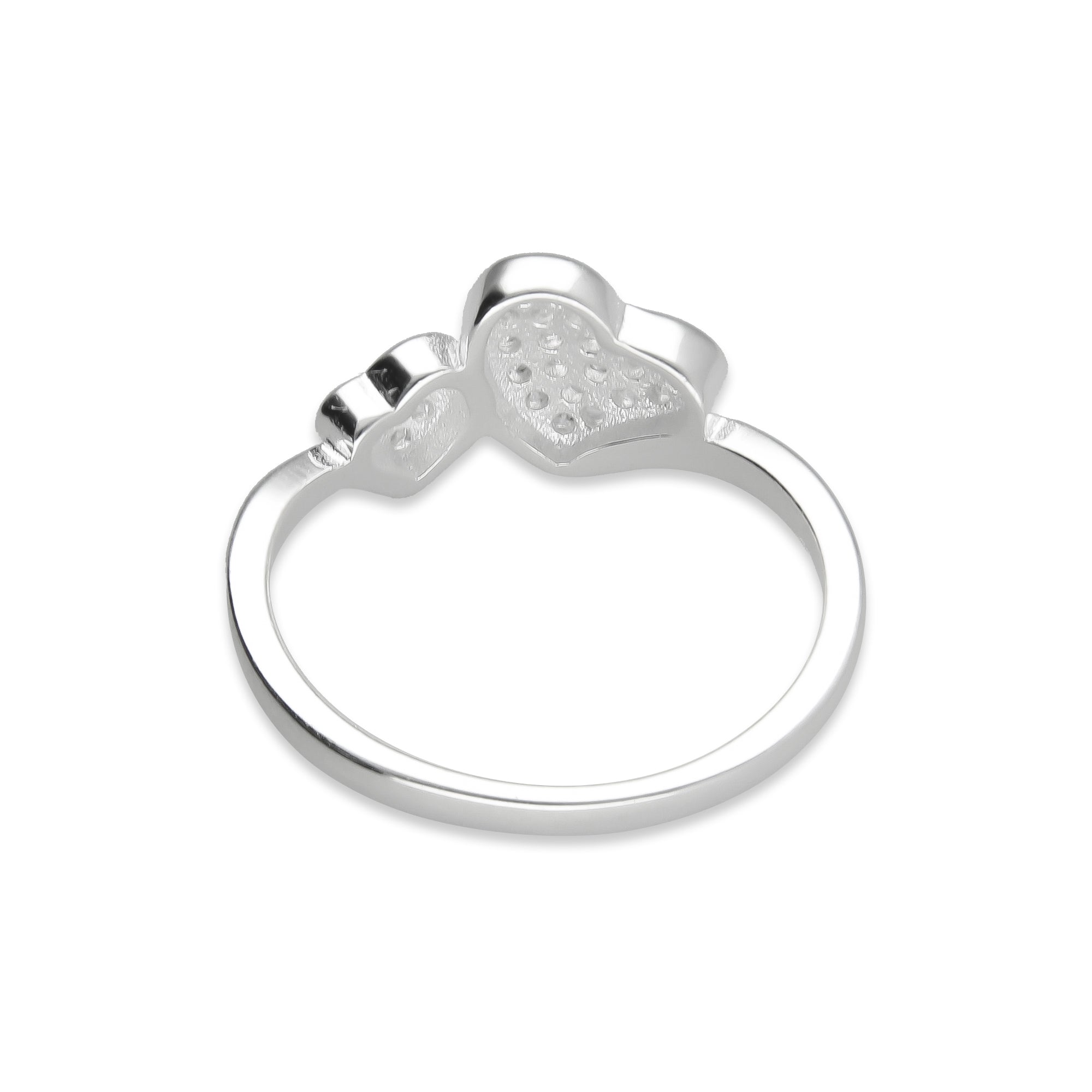 LPAD089 Anillo Modelo Corazón Duo Pavé Plata .925 Taxco Gro 3298407396