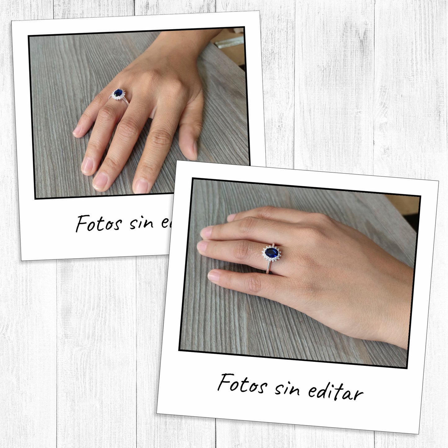 LPAD094 Anillo Solitario Zafiro Azul Marino Plata .925 Taxco Gro 3300143132